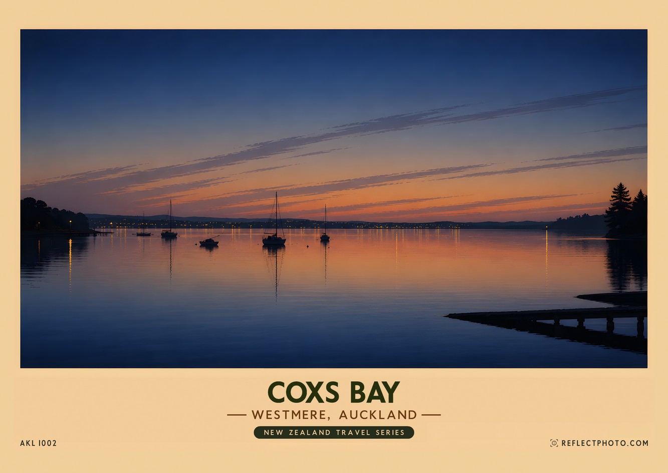 Coxs Bay — New Zealand Travel Series print by Reflect Photo