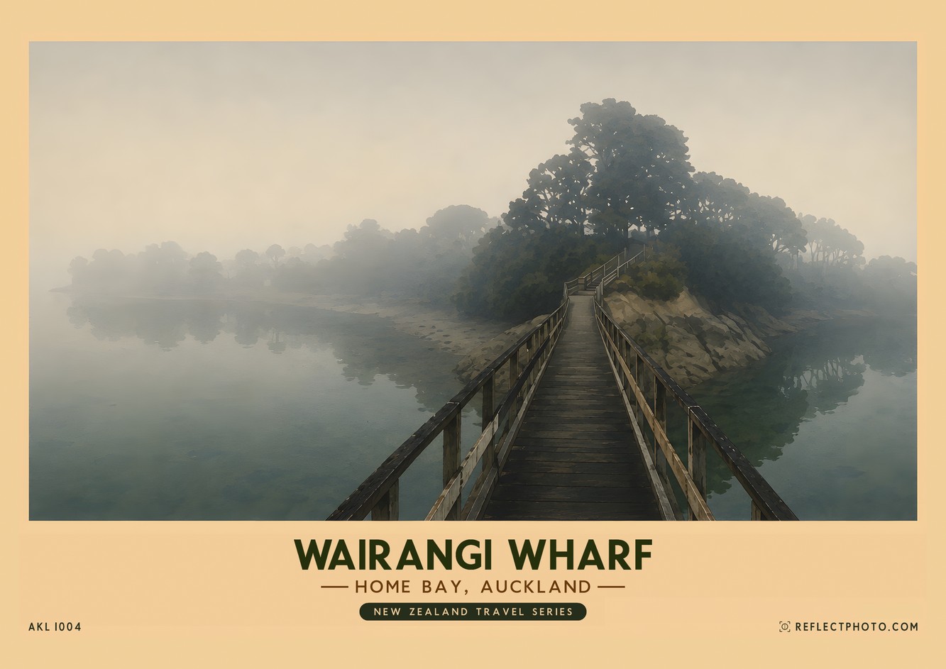 Wairangi Wharf — New Zealand Travel Series print by Reflect Photo