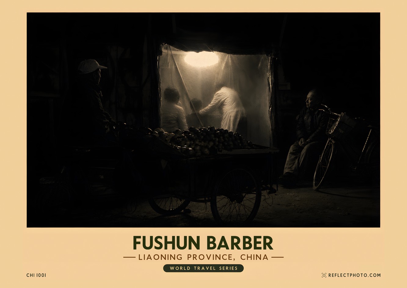 Fushun Barber — World Travel Series print by Reflect Photo
