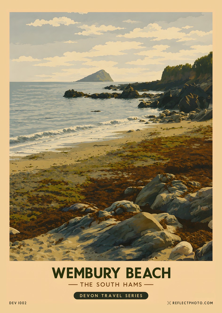 Wembury Beach — Devon Travel Series print by Reflect Photo