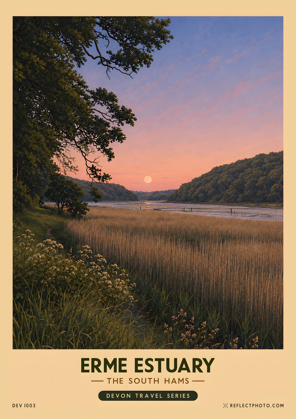 Erme Estuary — Devon Travel Series print by Reflect Photo
