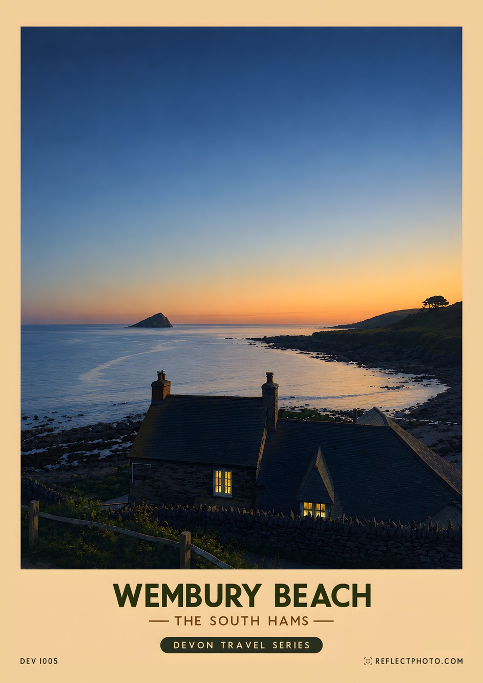 Wembury Beach — Devon Travel Series print by Reflect Photo