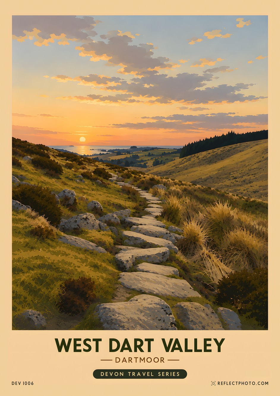 West Dart Valley — Devon Travel Series print by Reflect Photo