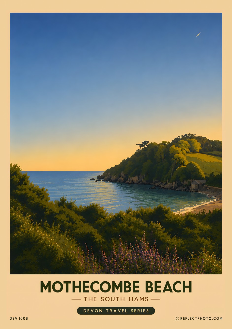 Mothecombe Beach — Devon Travel Series print by Reflect Photo