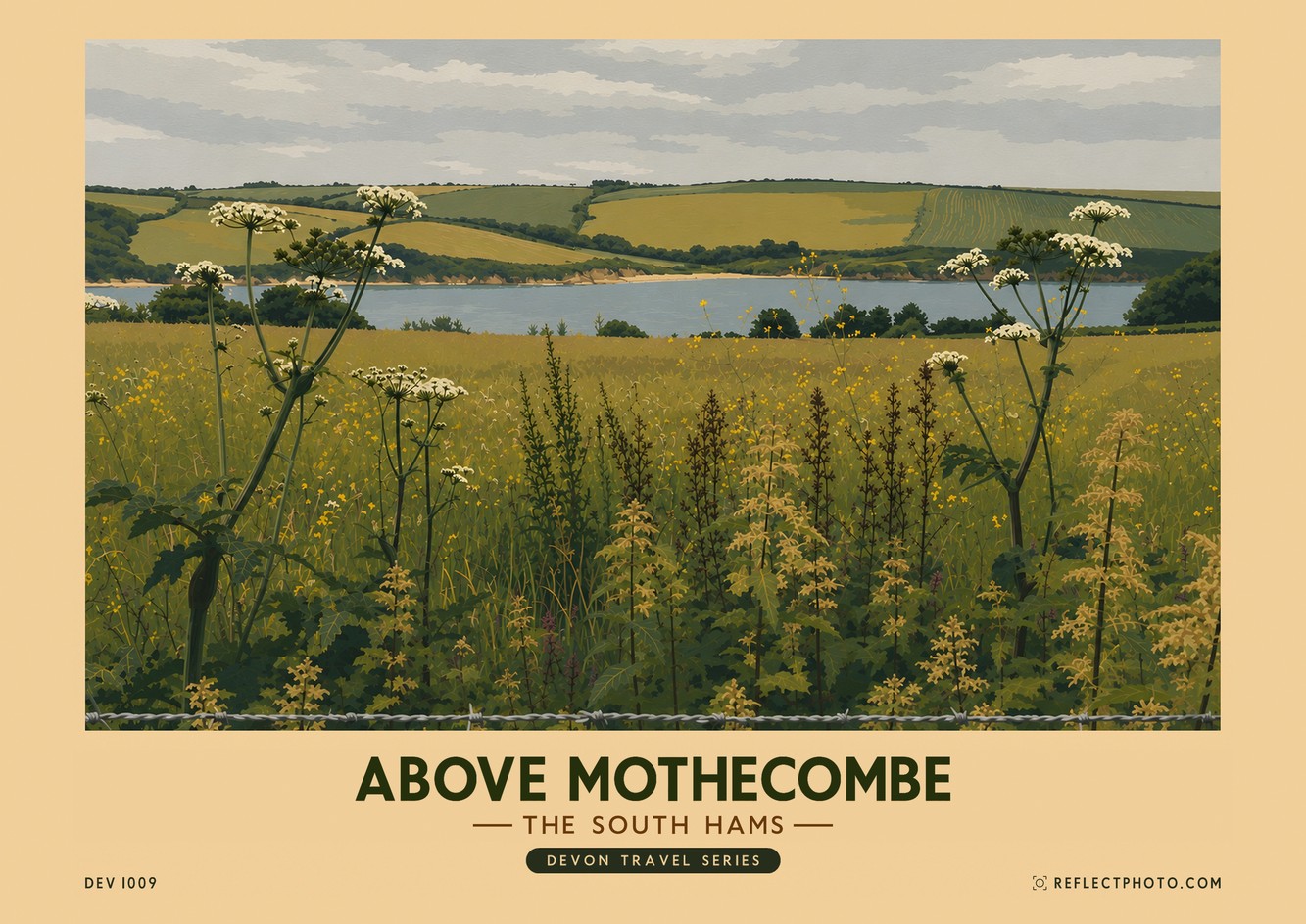 Above Mothecombe — Devon Travel Series print by Reflect Photo