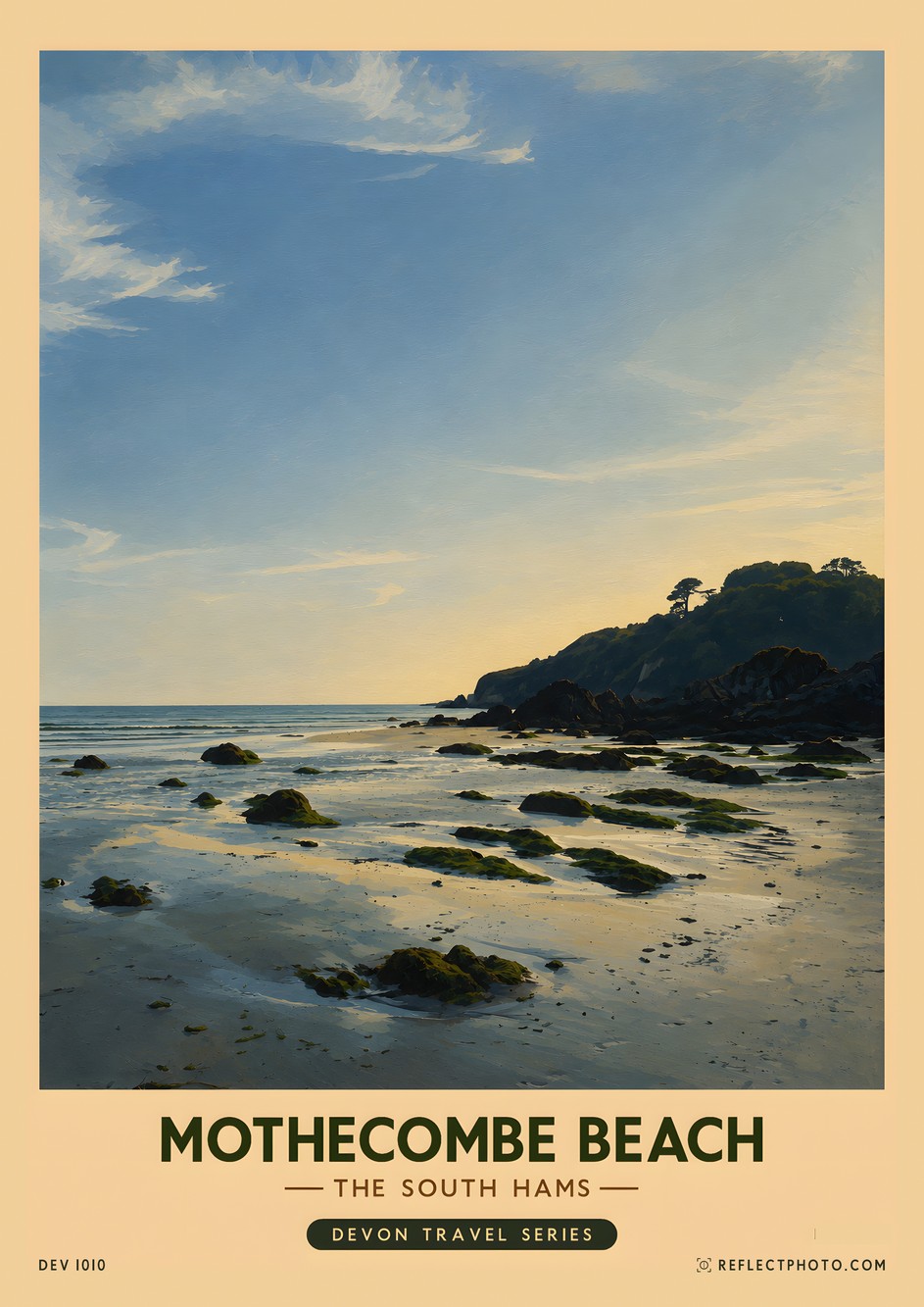 Mothecombe Beach — Devon Travel Series print by Reflect Photo