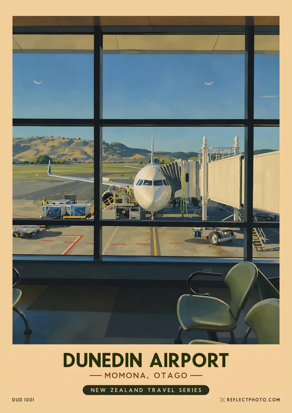 Dunedin Airport — New Zealand Travel Series print by Reflect Photo