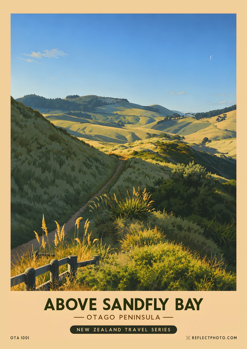 Above Sandfly Bay — New Zealand Travel Series print by Reflect Photo